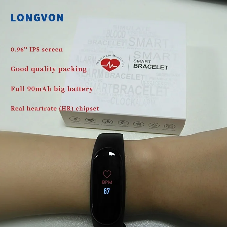 Fitness Tracker Wristbands Band Watch Smart Waterproof  Heart Rate Blood Pressure Monitor