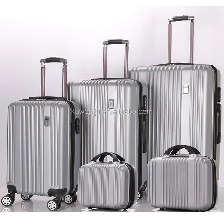 5-Piece Travel Set - Black hard side luggage Spinner 4 wheels trolley abs plastic trolly suitcase