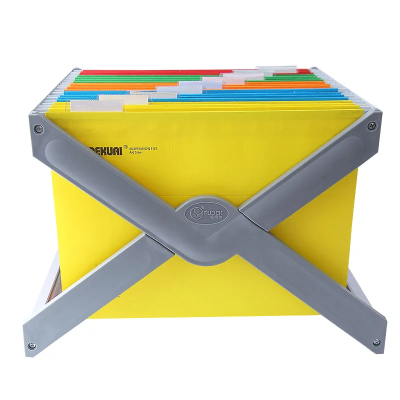 2018 Colourful Stationery A4/FC size paper hanging file holder OEM factory plastic and metal material