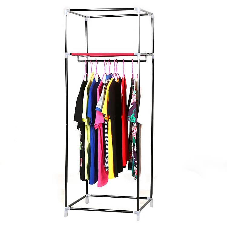 factory outlet Modern Fabric Convenient Clothes Cabinet  Folding clothes hanger wardrobe