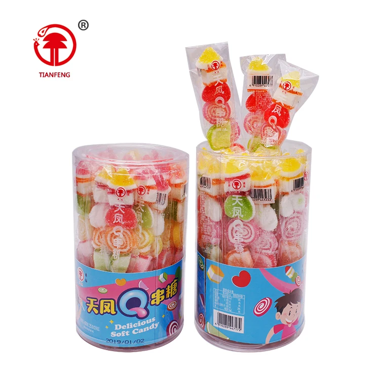 Fruity favoured lollipop pen candy sweets with multi colours halal soft candy