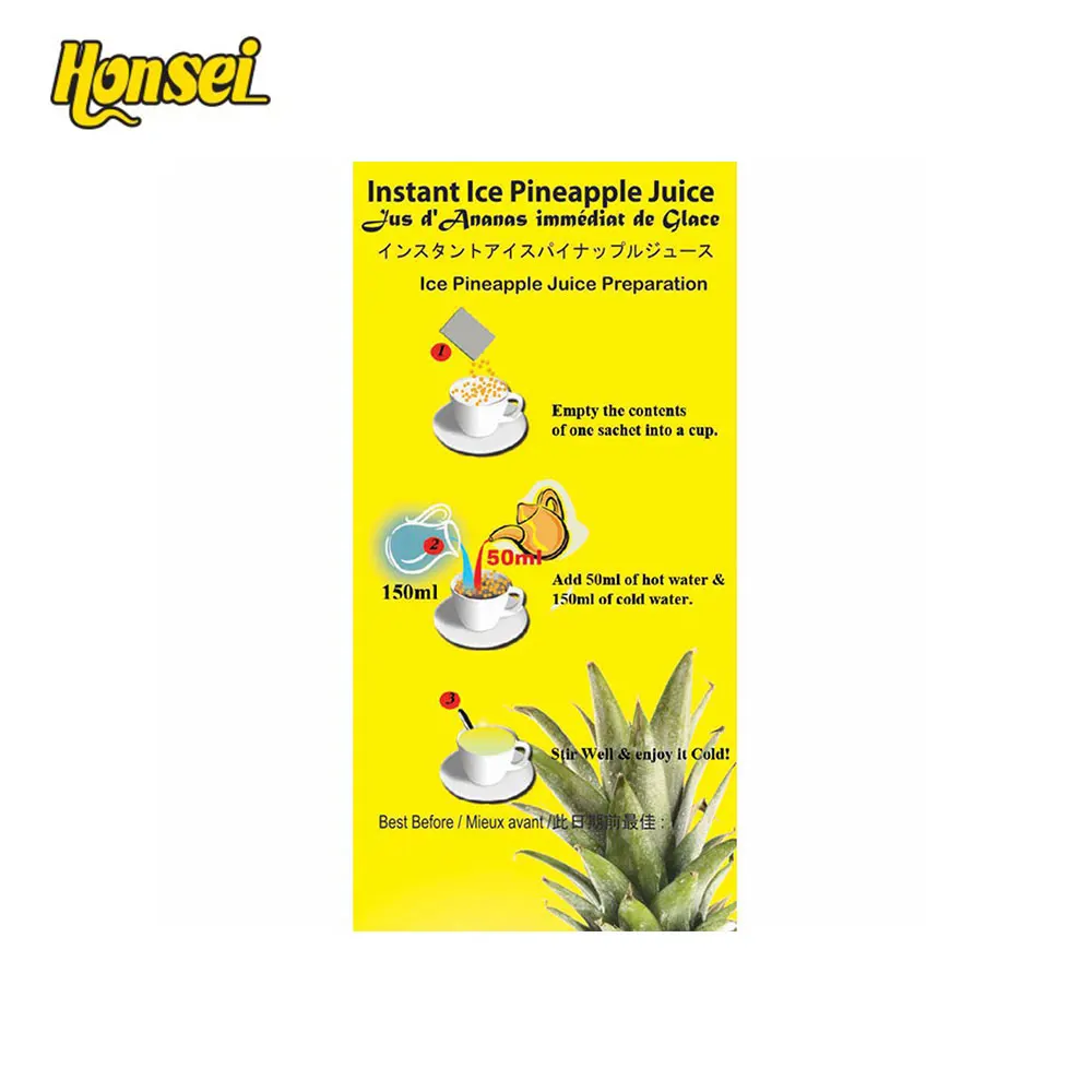 Здоровый мгновенный лед Honsei, ананасовый сок, фруктовый ароматизированный порошок, напиток