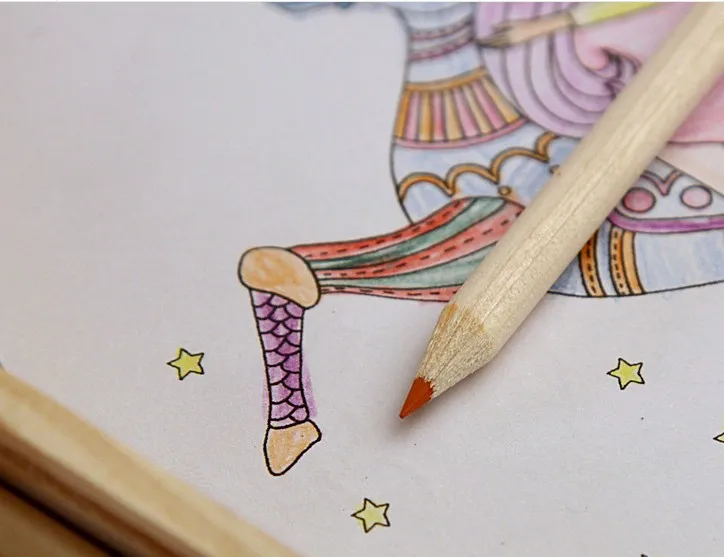 high concentration 12 color 3.0mm lead basswood natrual    color pencil set for kids