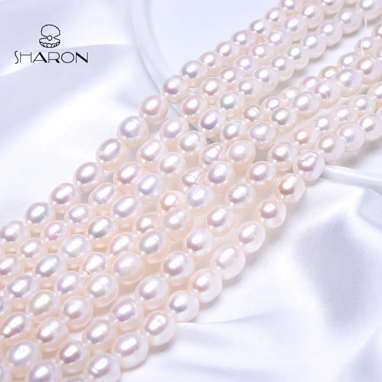 Оптовая продажа, жемчужные бусины AAA 10-11 мм, белый овальный китайский натуральный пресноводный Стеклянный Жемчуг