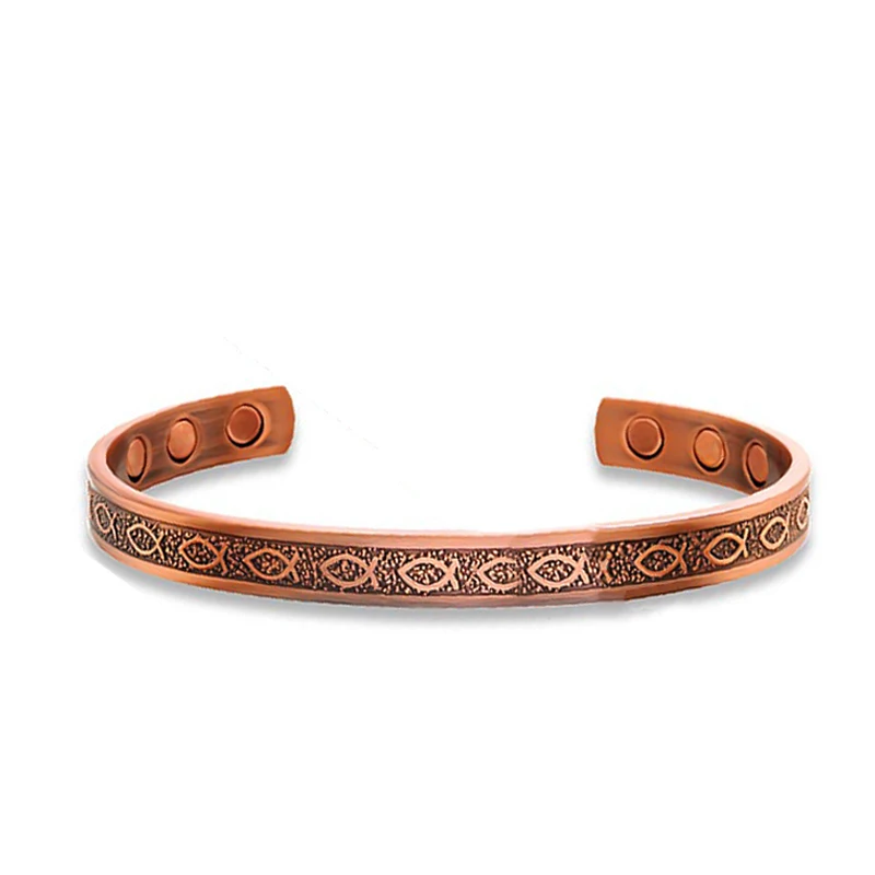 Custom Pure Copper Anti-Radiation Magnetic Therapy Health Bangles Bracelet