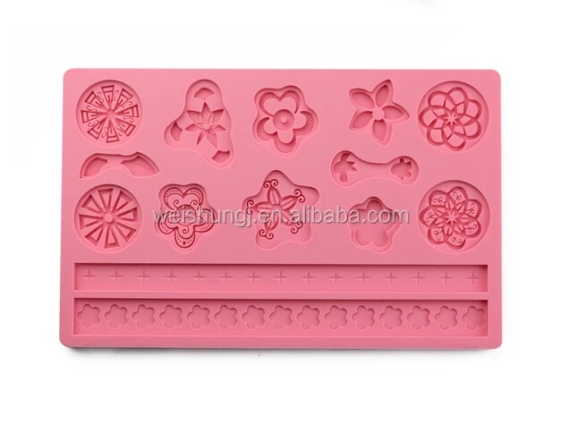 Custom Different Pattern Sugar Lace Baking Mat Silicone Fondant Molds Cake Tools For Decorating
