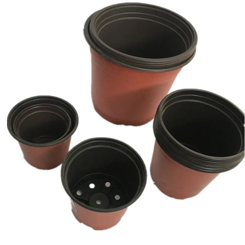 Новый стиль, черный цветочный горшок для растений, пластиковые горшки, большие пластиковые садовые горшки для растений