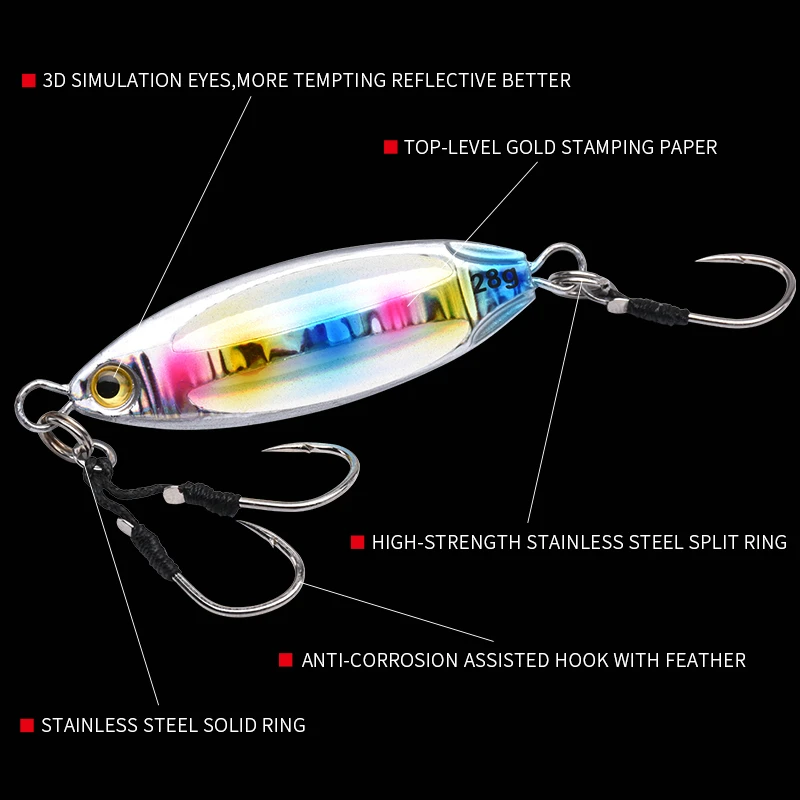 ALLBLUE 28g 40g 60g SLOWER OVAL Slow Pitch Pesca Metal Fishing Jig Lure