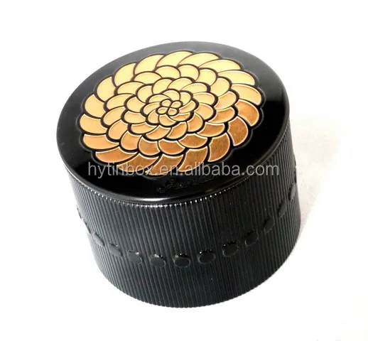 
Sedex 4 Pillar China metal packaging factory All Over Embossed Round cosmetic tin box with plastic cup for Pearls Powder 