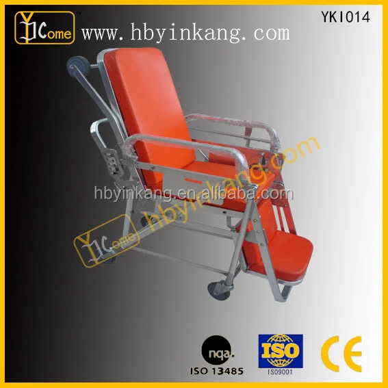 YKI019 China Emergency Ambulance Stretcher Cot(diameter 150mm wheel