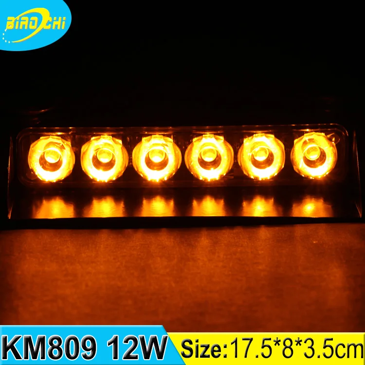 6 LED 17.5cm Deck Dash Light Windshield Amber Emergency Hazard Warning Flashing Strobe Light