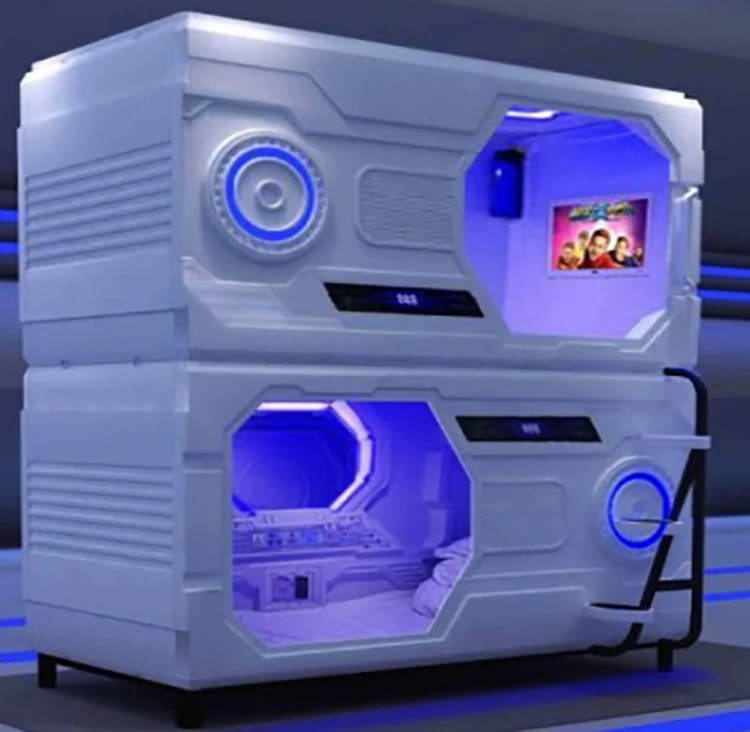 
ABS hotel high-end design bed noise - proof space capsule horizontal hotel double bed 