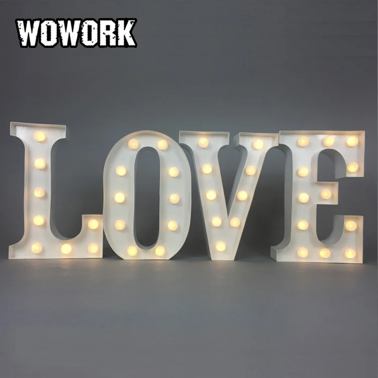 
WOWORK little letter lights love lighted letter for home metal crafts 3D led light up lamp 
