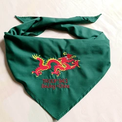 Custom embroidered scouts neckerchief  fabric embroidery neckerchief popular for scouting camping