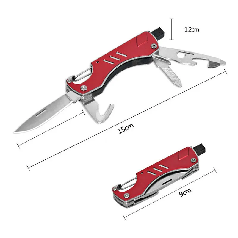 
COG Aluminium Handle multi-Function tool Folding pocket knife Broken glass 