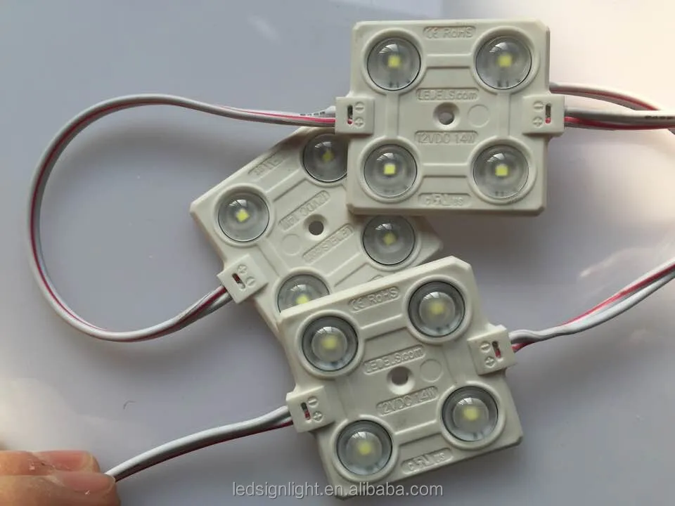 
Injection Waterproof 12V SMD 2835 Square Cool White LED Modules for Signage Everlight With Super Flux 4 LEDs CE ROHS 