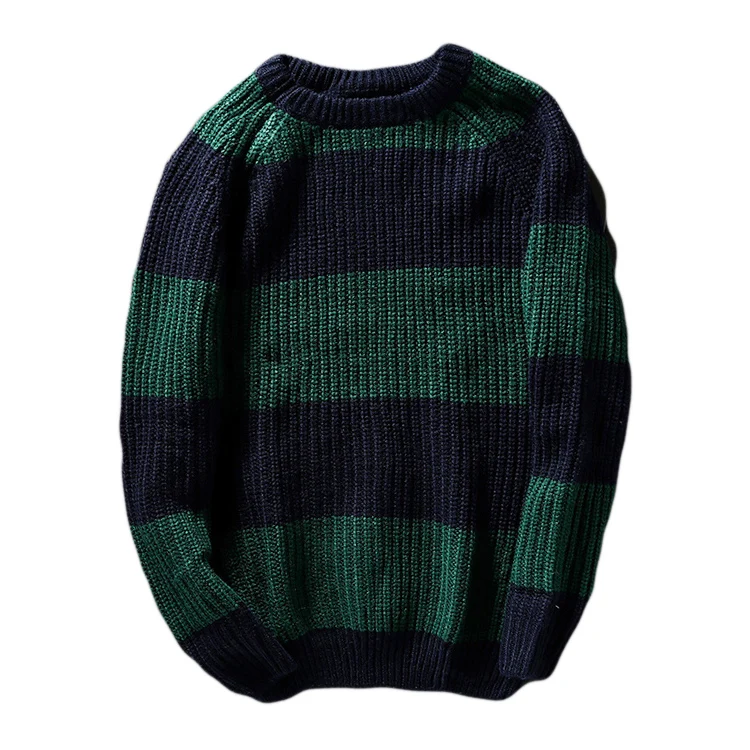 Men 100% Acrylic Fashion Stripe Color Sweater 2024 Clothes Men Sweater Knitting Custom Design