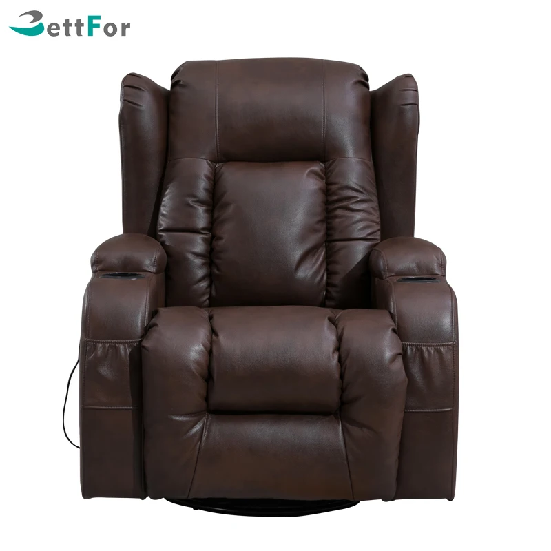 
Heated vibration massage recliner leather sofa chair with swivel rocker function BRC-322 