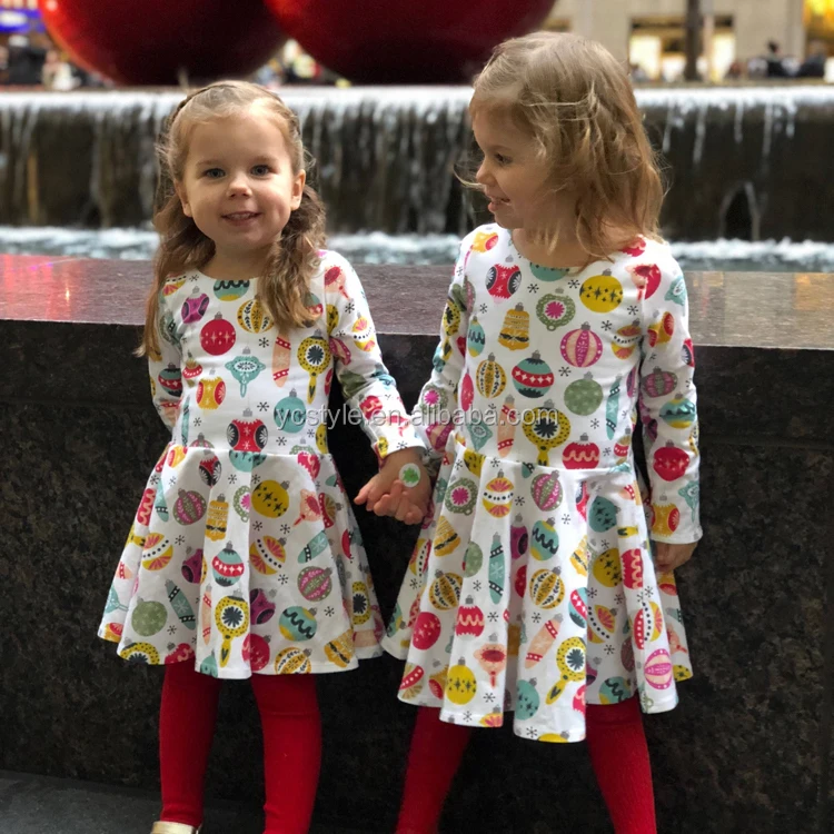 
boutique long sleeve twirl dress for toddler girls,adorable easter dress with beautiful print for girls birthday 