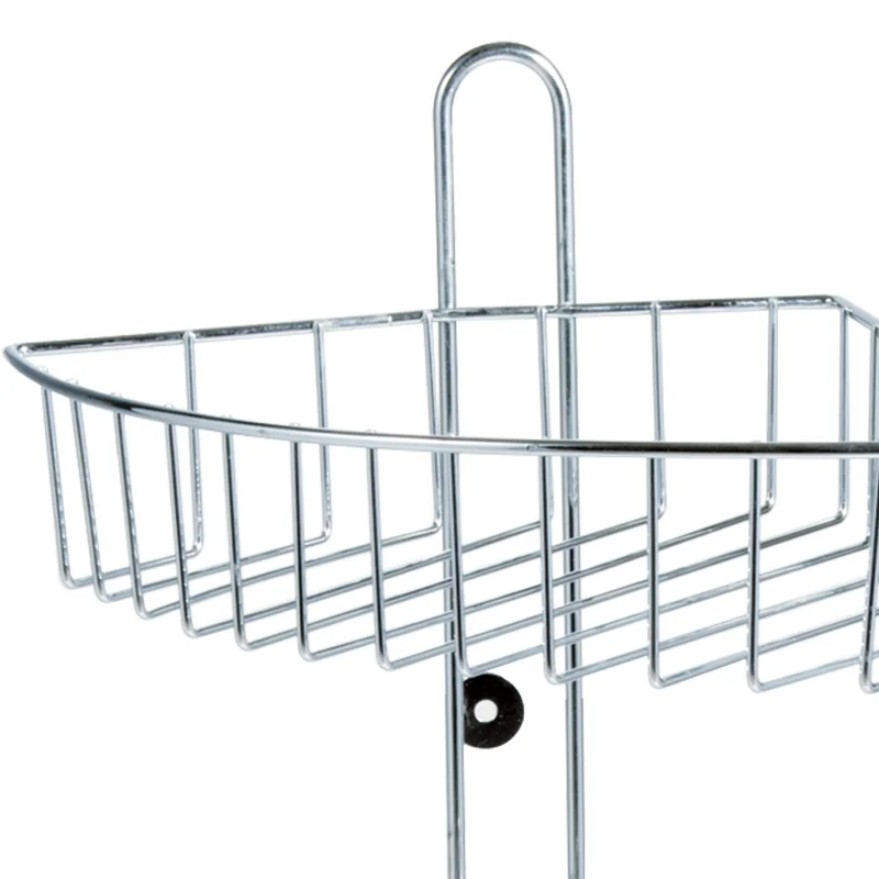 3-Tier Shower Head Caddy Triple Bath Towel Shelf Iron Wire Wall Mount Corner Tower Bathroom With Hooks Shelving Hanging Rack