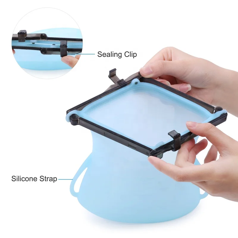 
Amazon 2020 Leakproof BPA Free Large Volume Vacuum Silicone Bag For Food Storage 