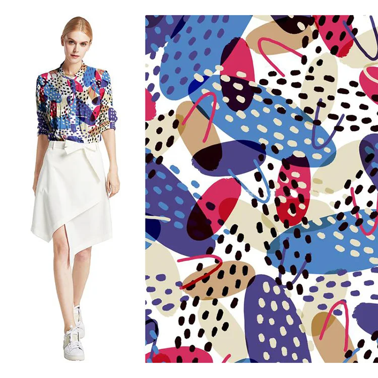 Оптовая продажа, цифровая печать на заказ, шелковая ткань жоржет