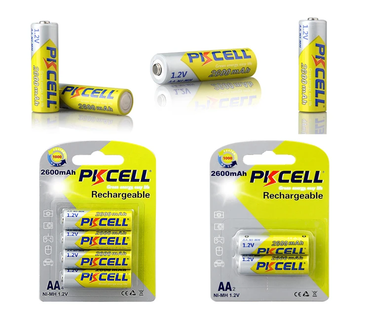 Hot selling Long-Time  rechargeable batteries blister card 1.2v aa 2600mah nimh battery for retail