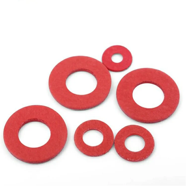 Red Steel Paper Fiber Flat Washer Kit Insulation Washer Assorted 14 Sizes 150pcs Washers