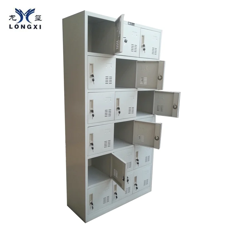
18 Doors Stainless Steel Staff Lockers / storage wardrobe cabinet locker with eletronic induction or common lock 