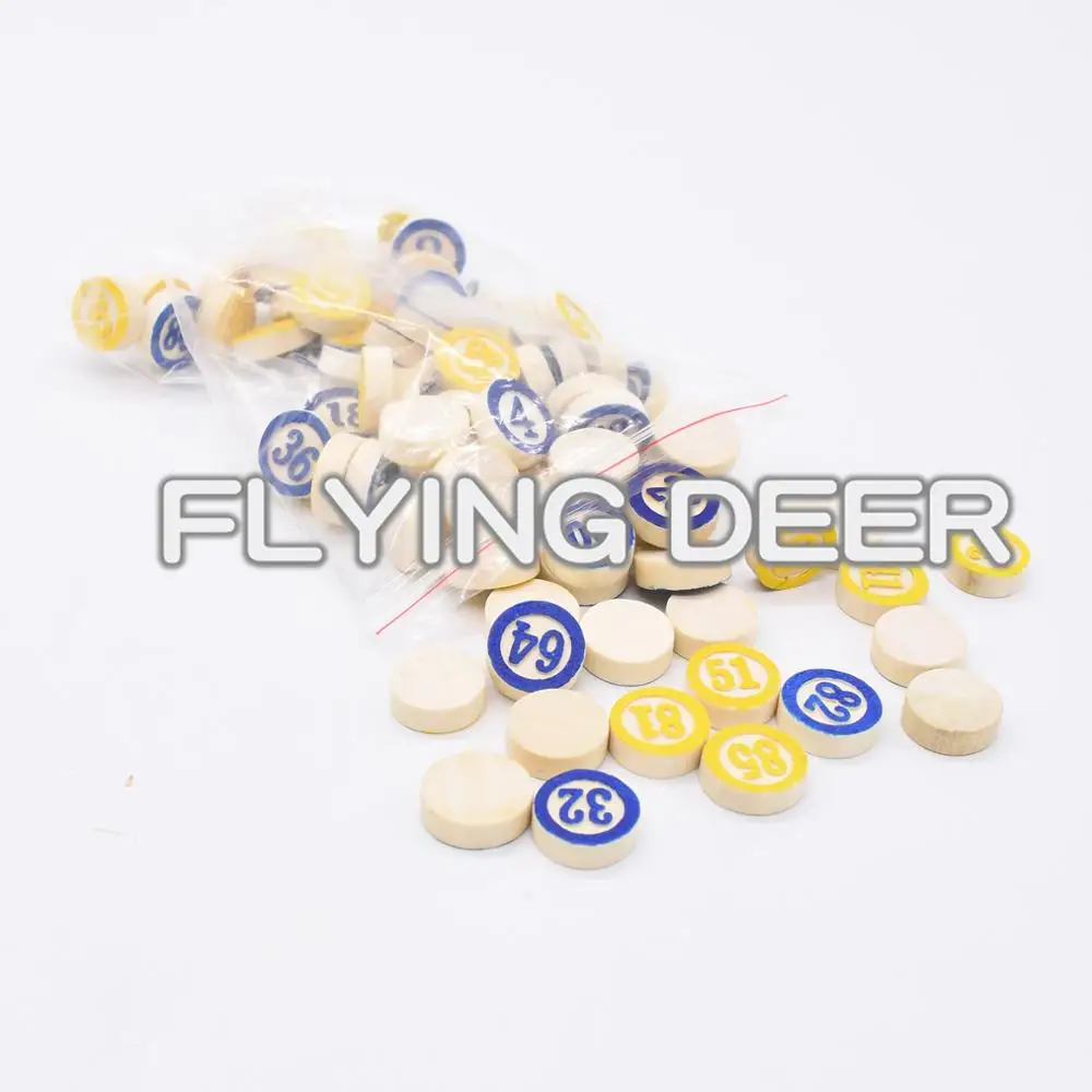 
wooden bingo 1-90 numbers 