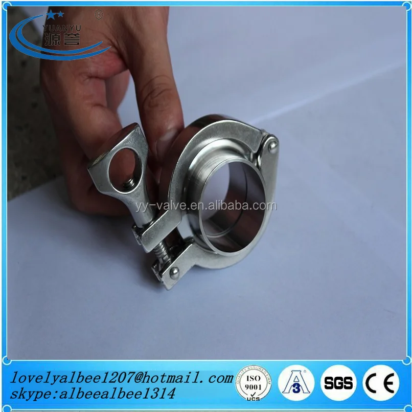 
sanitary stainless steel SS201 SS202 SS304 SS316L single pin heavy duty clamp pipe clamp 