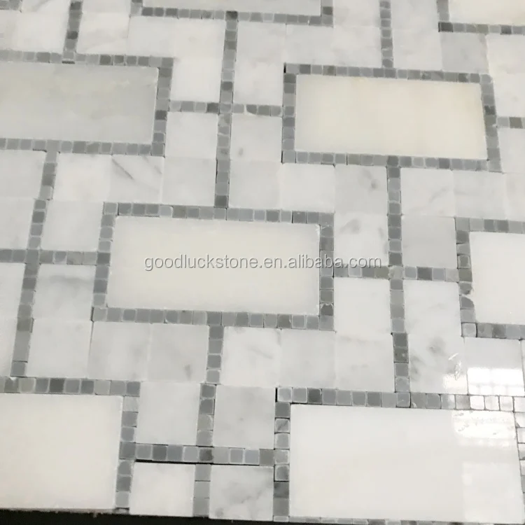 white basketweave tile marble tile mosaic natural stone tile