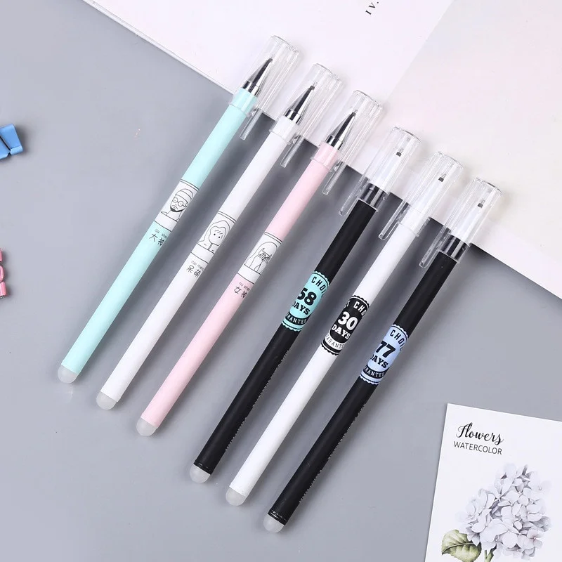 
Promotion Office Low Price School Erasable 0.38mm Ink Refills Black Gel Pen 