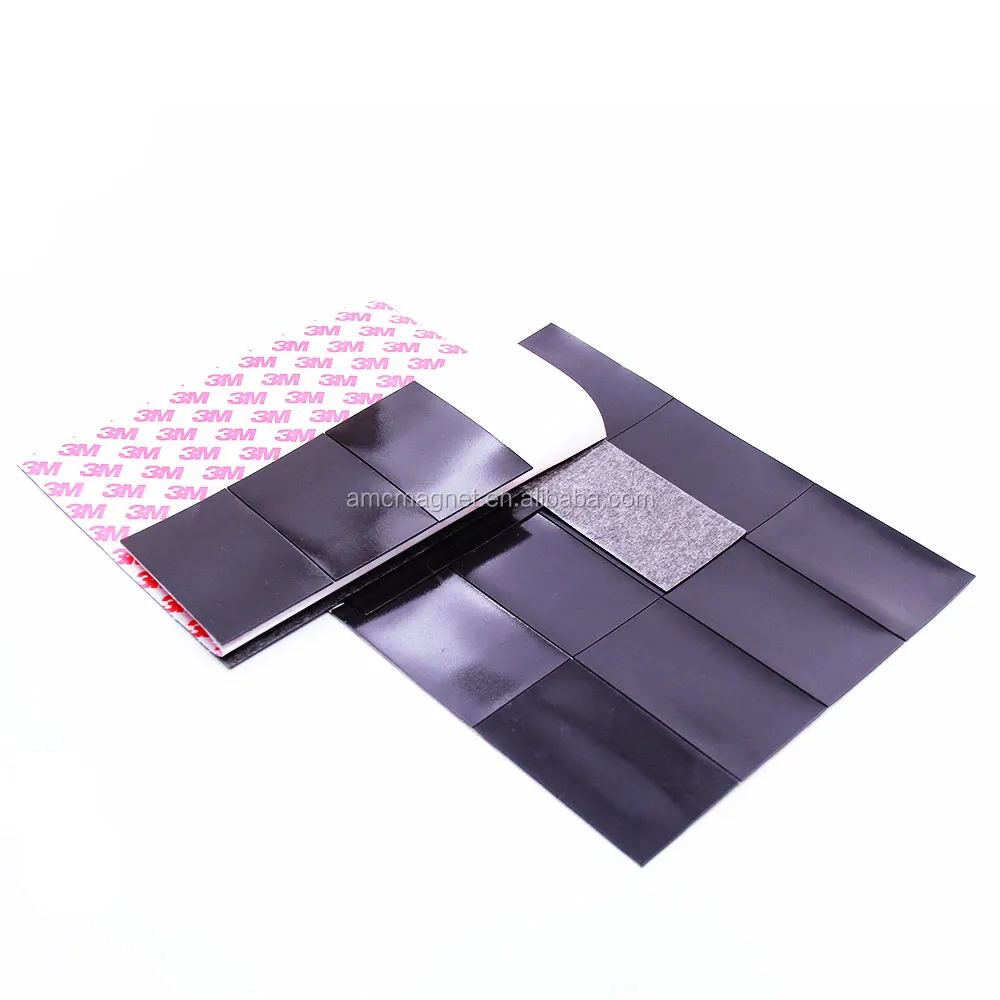 Strong custom die cut Flexible Isotropic rubber magnets with self adhesive