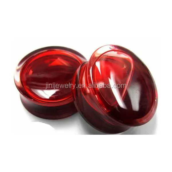 Blood Red Liquid Filled Ear Plugs Flesh Tunnels Earrings Saddle Gauges blood ear jewelry