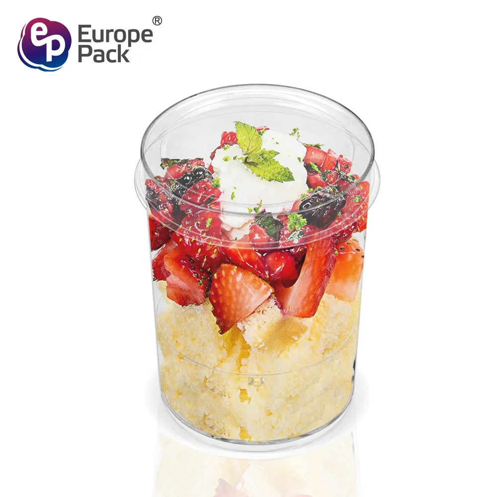 Amazon top seller disposable 93ml clear plastic yogurt cup with dome lids