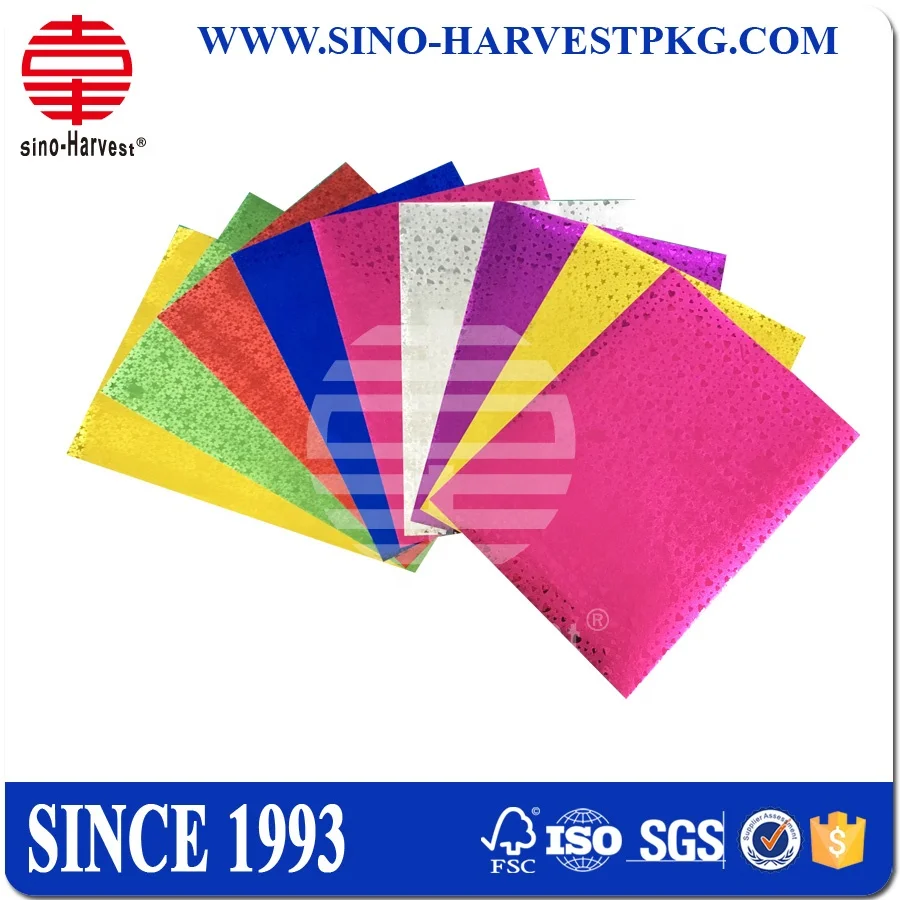 Оптовая продажа Упаковочная звезда яркие конфеты цвета оригами бумага металлик картон