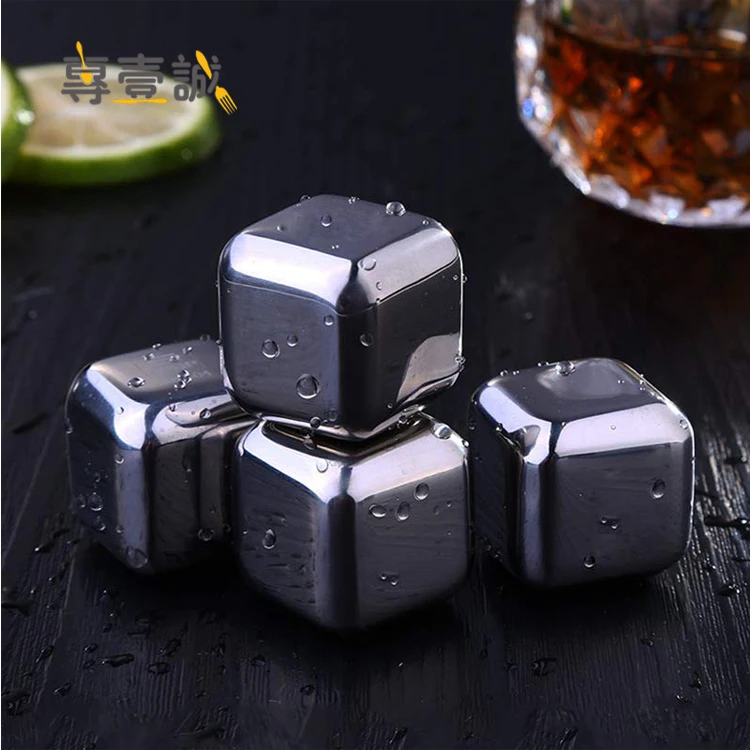 Reusable Chilling Whiskey Stones Stainless Steel Ice Cubes With Custom Logo