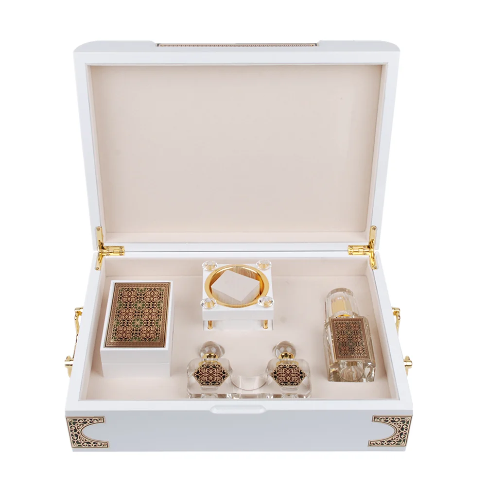 Wholesale Manufacturer Supplier Luxury Custom Gift  Bottle White  Incense Wooden Perfume box