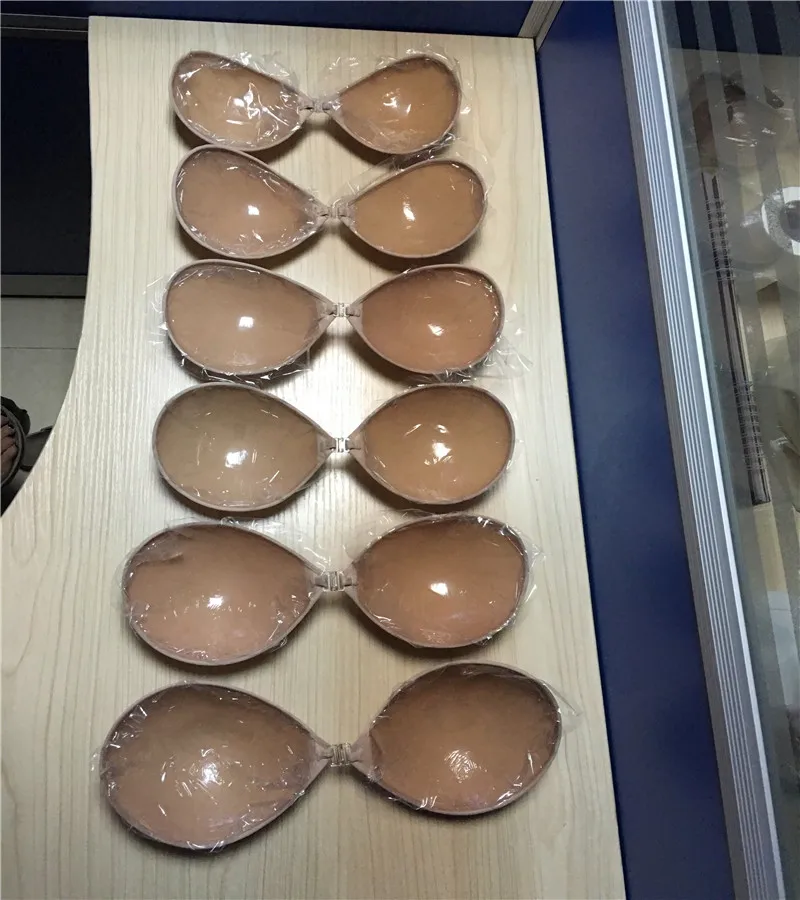 Hot sale fabric big A, B, C, D, E, F size adhesive strapless silicone invisible thin FREE bra CB001