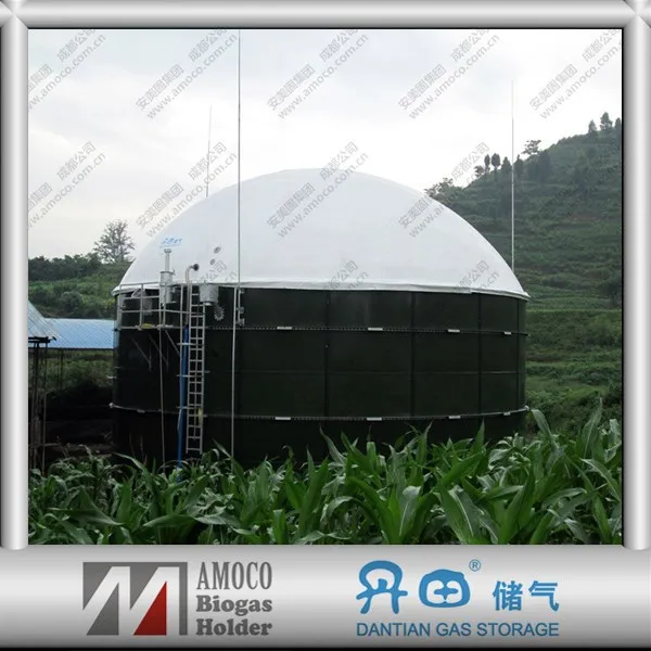 Double Membrane bioreactor storage dome for biogas plant