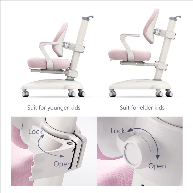 C3-C Colorful study height adjustable ergonomic plastic chair kids