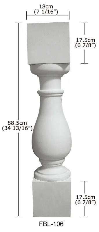 Polyurethane high-grade building decoration New modern design pu balcony hand rails