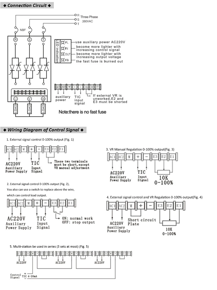 LED scr module 200A three phase silicon controlled rectifier adjustable output power controller