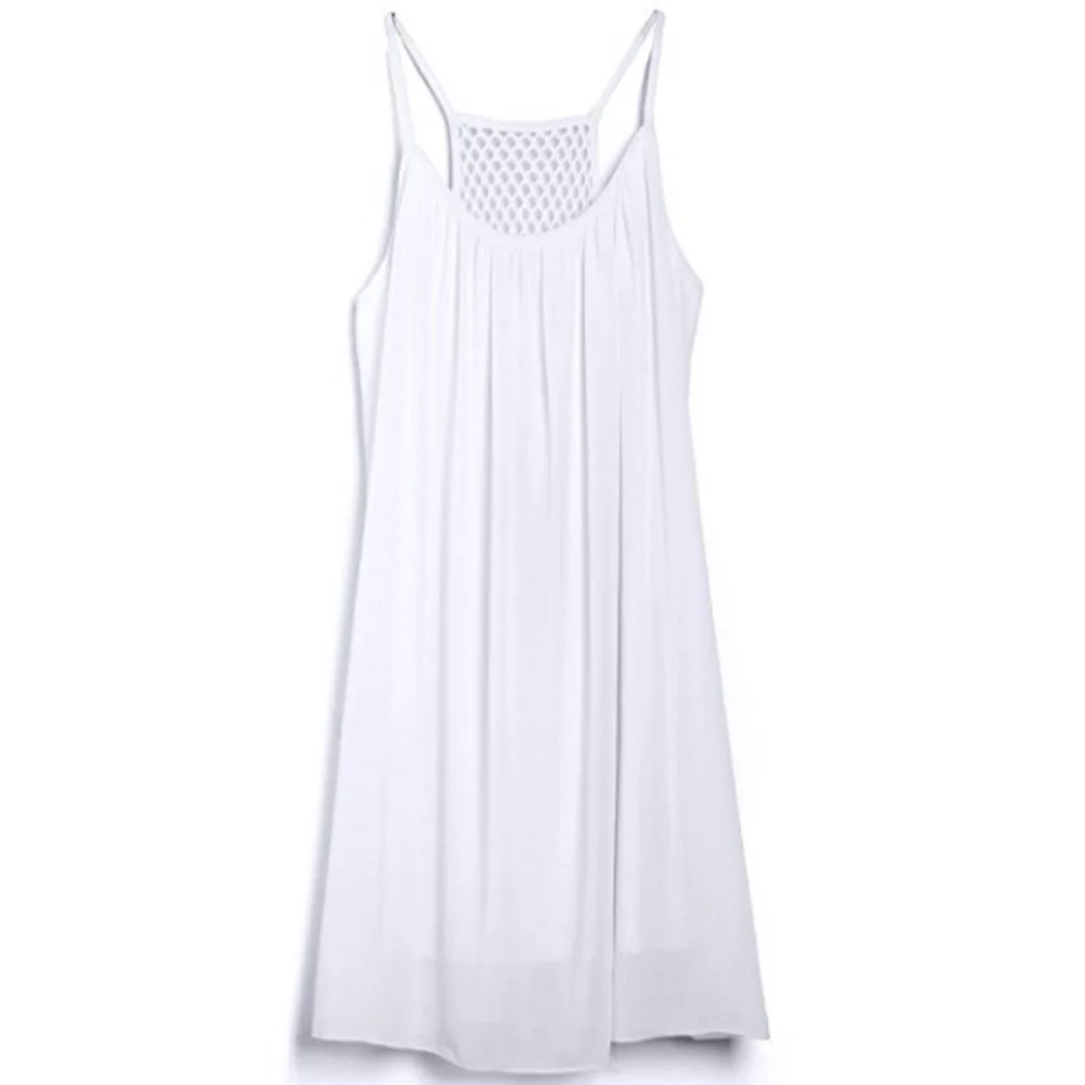 
Wholesale Monogram Plain Casual Sleeveless Slip Chiffon Dress 