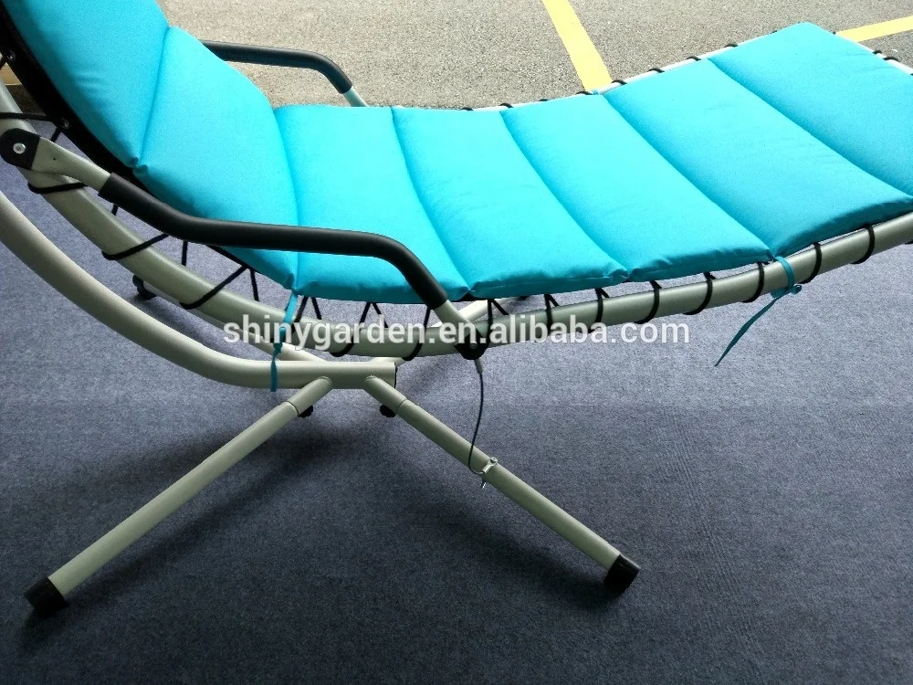 Hanging Chaise Lounger Chair Arc Stand Air Porch Swing Hammock Chair With Canopy LED-Lit Light