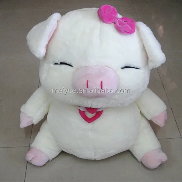 Natural Sitting Soft Plush Velboa  Pig Toy
