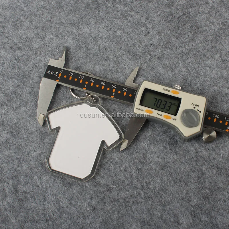 Clear plastic keyring t shirt design plastic acrylic keychain