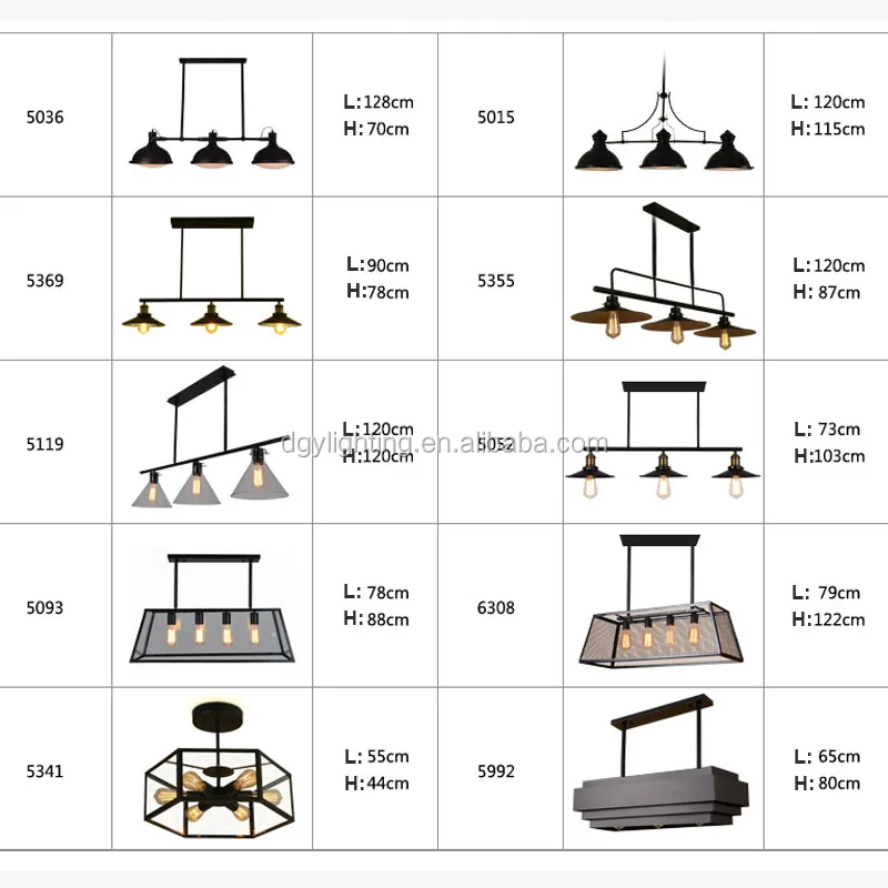 2 3 Lights vintage industrial traditional kitchen dining room iron hanging lighting pendant lamp