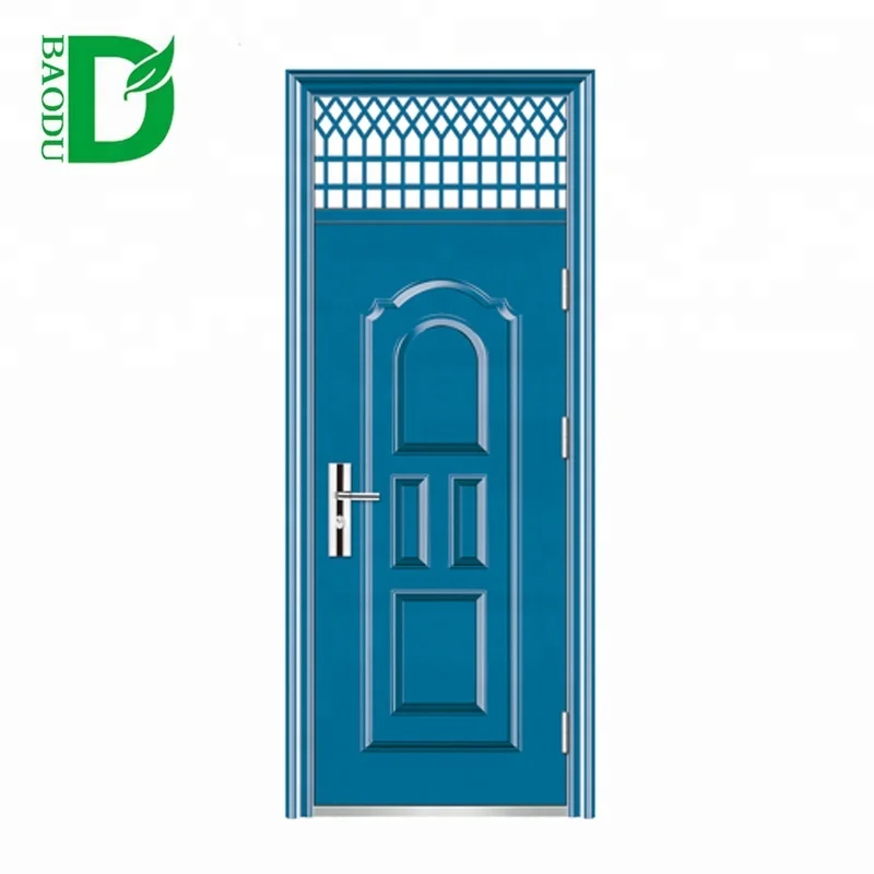 cheap price galvanized steel door iron gate design with galvanized sheet metal door panel for houses exterior